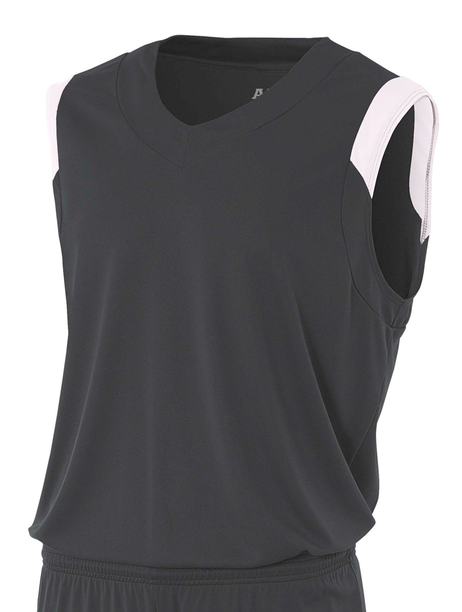 A4 Youth Moisture Management V-Neck Muscle-1