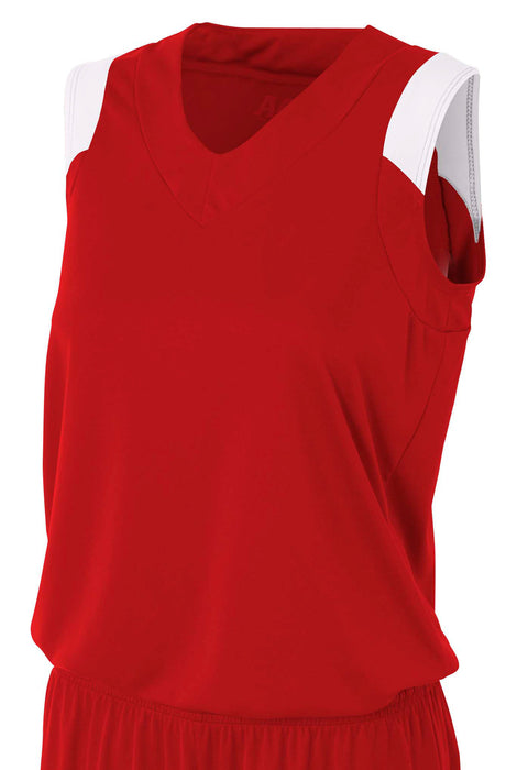 A4 Moisture Management V-Neck Muscle-1