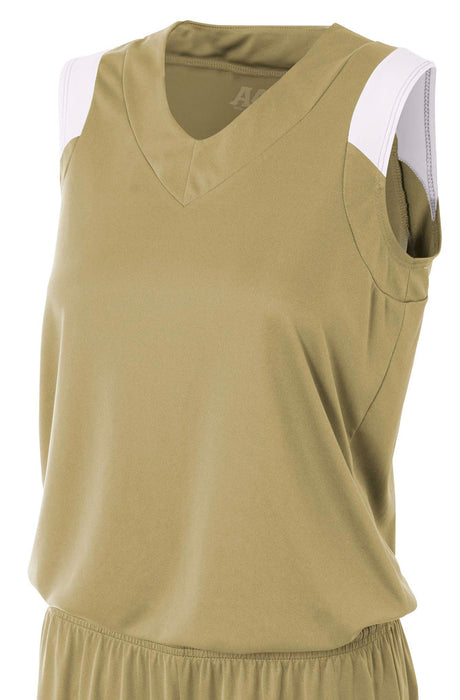 A4 Moisture Management V-Neck Muscle-1