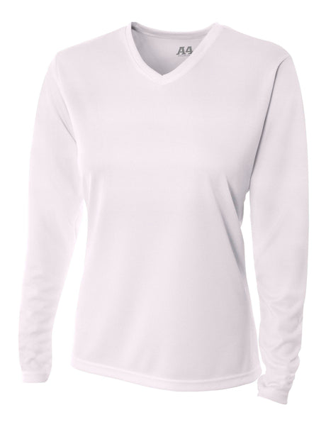 A4 Long Sleeve V-Neck Bird's Eye Mesh Tee-1