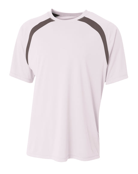 A4 Men's Spartan Short Sleeve Color Block Crew-1
