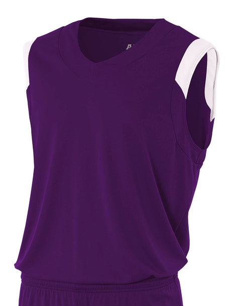 A4 Men's Moisture Management V-Neck Muscle-1
