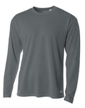 A4 Men's Long Sleeve Birds-Eye Mesh Crew-1