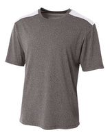 A4 Men's Tourney Heather Short Sleeve Color Block