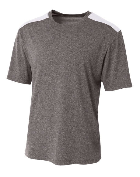 A4 Men's Tourney Heather Short Sleeve Color Block