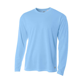 A4 Men's Long Sleeve Birds-Eye Mesh Crew-1