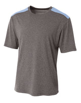 A4 Men's Tourney Heather Short Sleeve Color Block