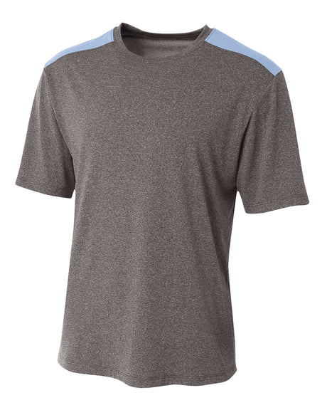 A4 Men's Tourney Heather Short Sleeve Color Block