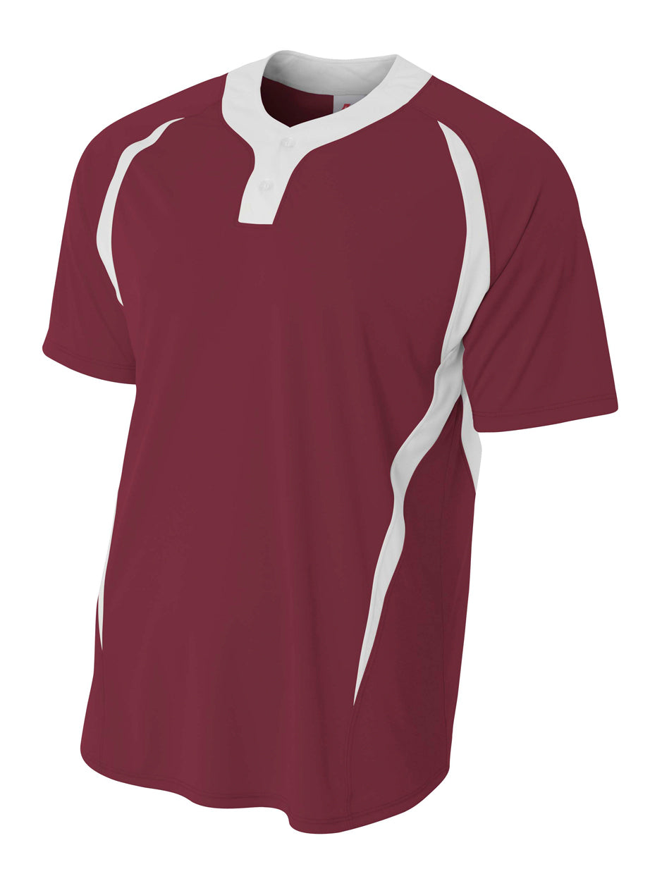 A4 Youth 2-Button Color Block Henley-1