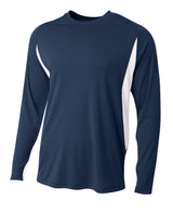 A4 Men's Long Sleeve Color Block Tee