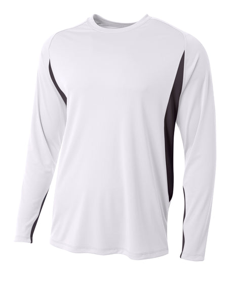 A4 Men's Long Sleeve Color Block Tee