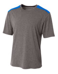 A4 Men's Tourney Heather Short Sleeve Color Block