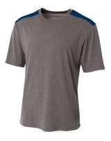 A4 Men's Tourney Heather Short Sleeve Color Block