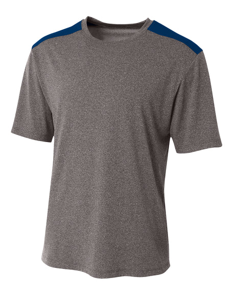 A4 Men's Tourney Heather Short Sleeve Color Block