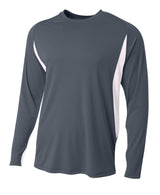 A4 Men's Long Sleeve Color Block Tee