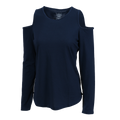Boxercraft Women's Cold Shoulder Long Sleeve Tee-1