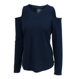 Boxercraft Women's Cold Shoulder Long Sleeve Tee-1