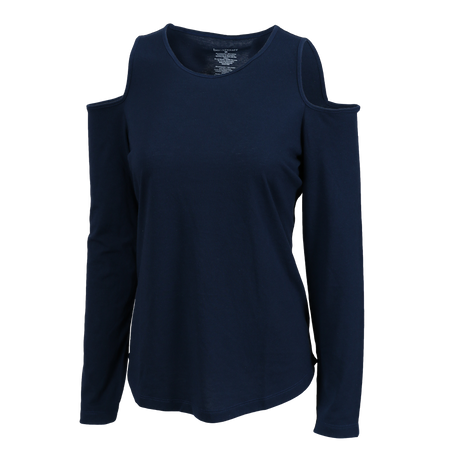 Boxercraft Women's Cold Shoulder Long Sleeve Tee-1