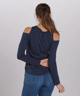 Boxercraft Women's Cold Shoulder Long Sleeve Tee-2