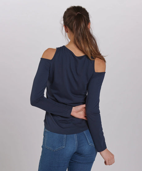 Boxercraft Women's Cold Shoulder Long Sleeve Tee-2