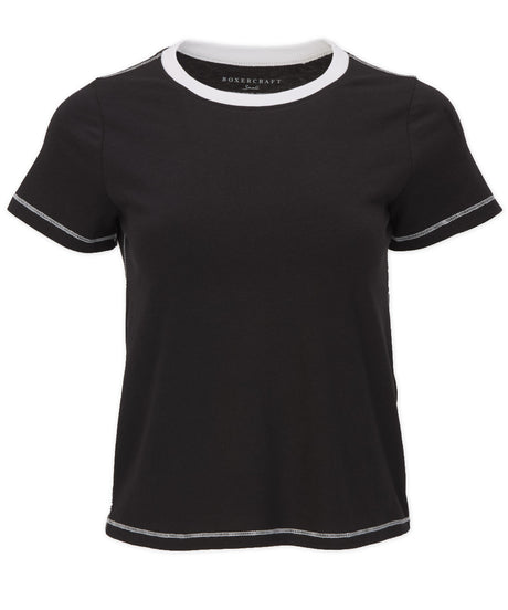 Boxercraft Women's Contrast Stitch Baby Tee-1