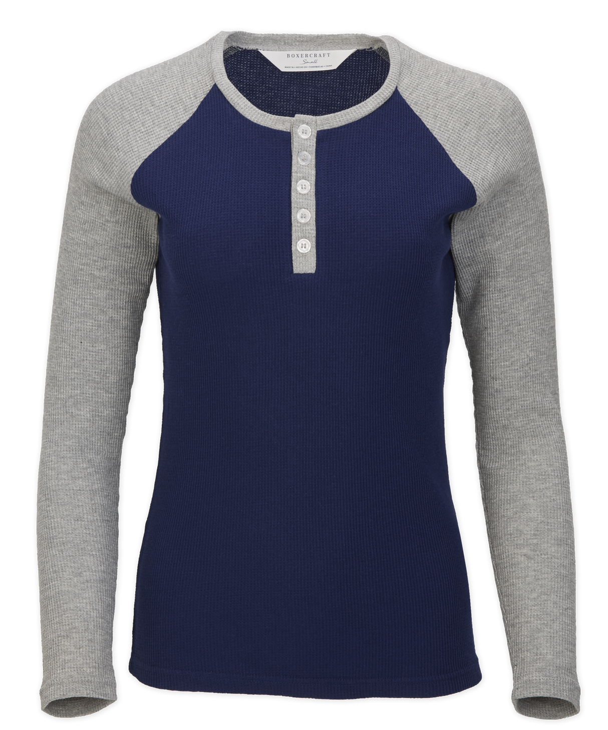 Boxercraft Women's Waffle Knit Henley-1