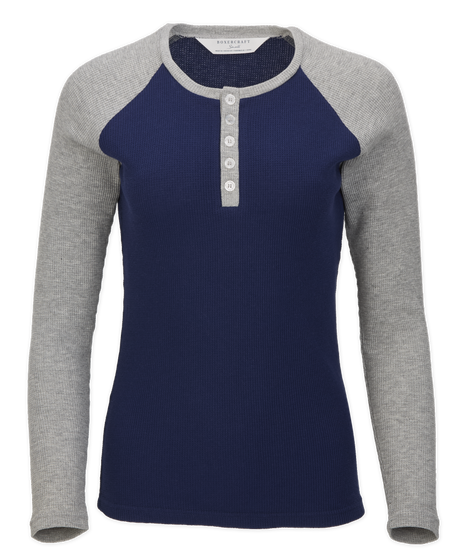 Boxercraft Women's Waffle Knit Henley-1