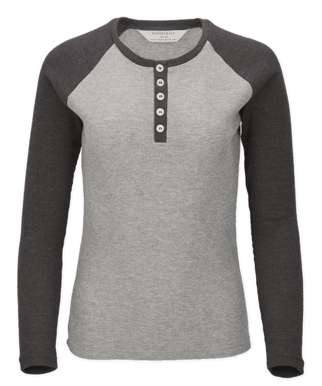 Boxercraft Women's Waffle Knit Henley-1