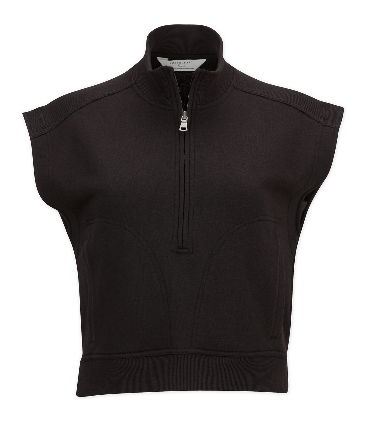 Boxercraft Women's Sleeveless Terry Half Zip Pullover-1