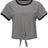 Boxercraft Women's Striped Tie Front Tee-1