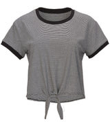 Boxercraft Women's Striped Tie Front Tee-1