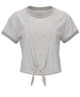 Boxercraft Women's Striped Tie Front Tee