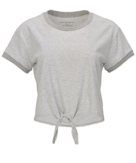 Boxercraft Women's Striped Tie Front Tee