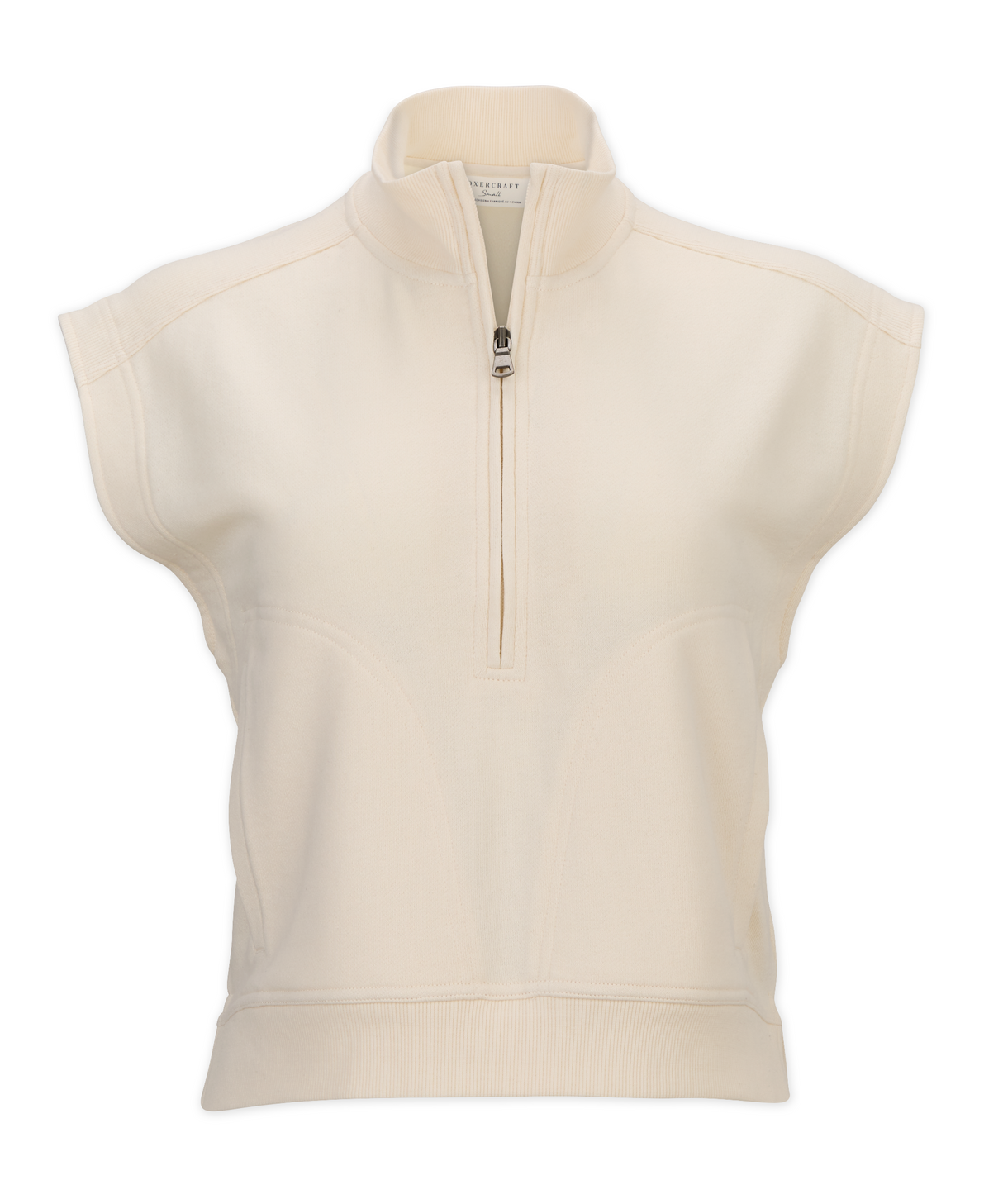 Boxercraft Women's Sleeveless Terry Half Zip Pullover-1