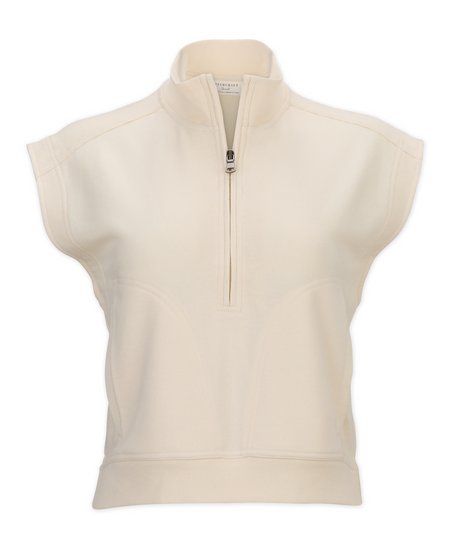 Boxercraft Women's Sleeveless Terry Half Zip Pullover-1