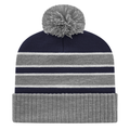 Cap America iK56 Double Stripe Knit Cap with Ribbed Cuff-1
