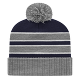 Cap America iK56 Double Stripe Knit Cap with Ribbed Cuff-1
