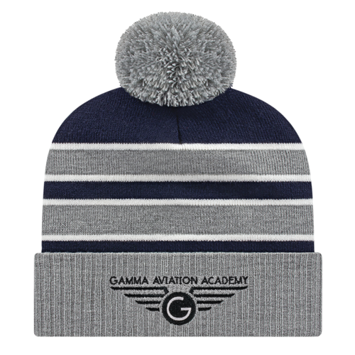 Cap America iK56 Double Stripe Knit Cap with Ribbed Cuff-2