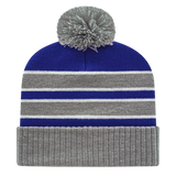Cap America iK56 Double Stripe Knit Cap with Ribbed Cuff-1