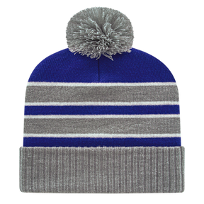 Cap America iK56 Double Stripe Knit Cap with Ribbed Cuff-1