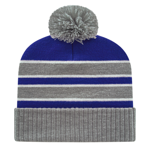 Cap America iK56 Double Stripe Knit Cap with Ribbed Cuff-2