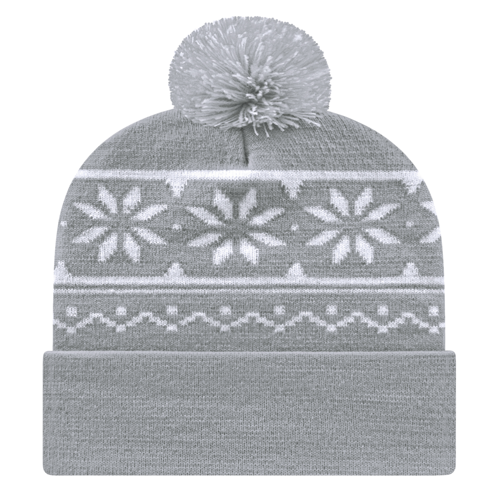 Cap America RKF12 Snowflake Knit Cap with Cuff-2