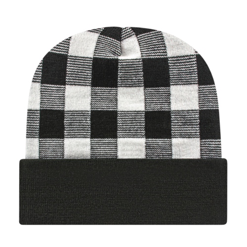 Cap America RKP12 Plaid Knit Cap with Cuff