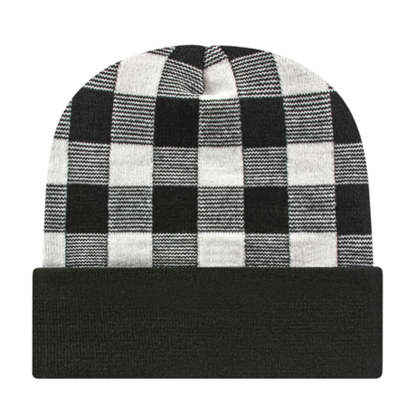 Cap America RKP12 Plaid Knit Cap with Cuff