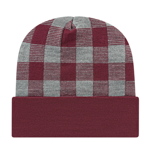 Cap America RKP12 Plaid Knit Cap with Cuff-2