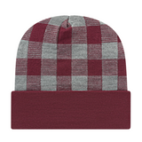 Cap America RKP12 Plaid Knit Cap with Cuff-2