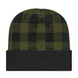 Cap America RKP12 Plaid Knit Cap with Cuff-2