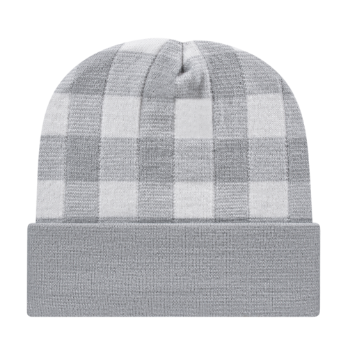 Cap America RKP12 Plaid Knit Cap with Cuff