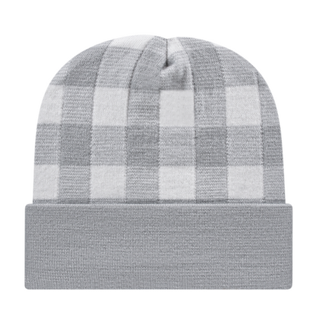Cap America RKP12 Plaid Knit Cap with Cuff