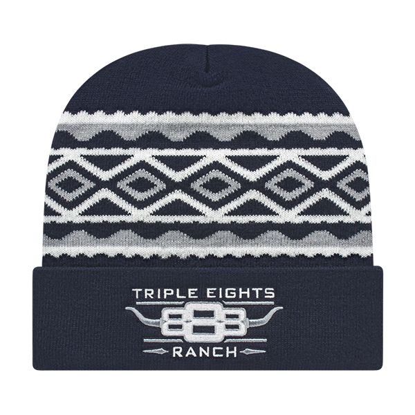 Cap America RKD12 Diamond Pattern Knit Cap with Cuff-1